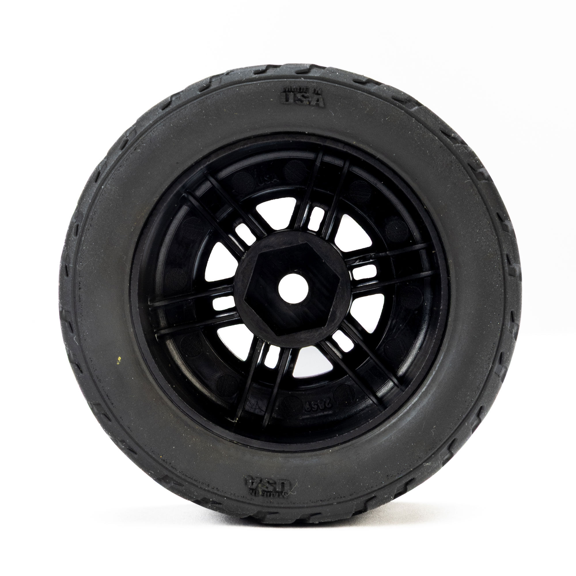1/16 Vector Front/Rear Tires MTD 12mm Black Split Six (4): M-6