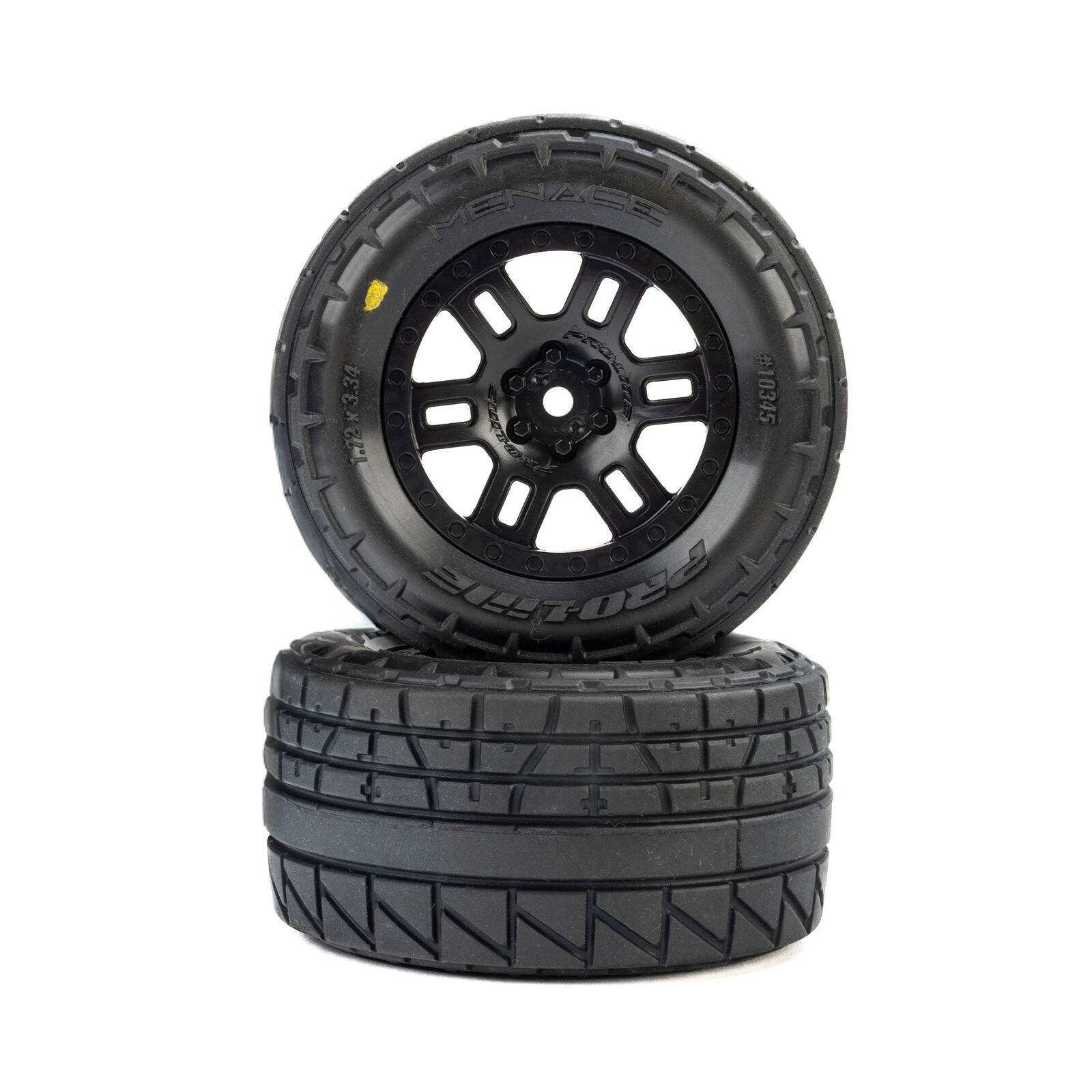 Menace Front/Rear Street Tires Mounted 12mm Black Split Six-7