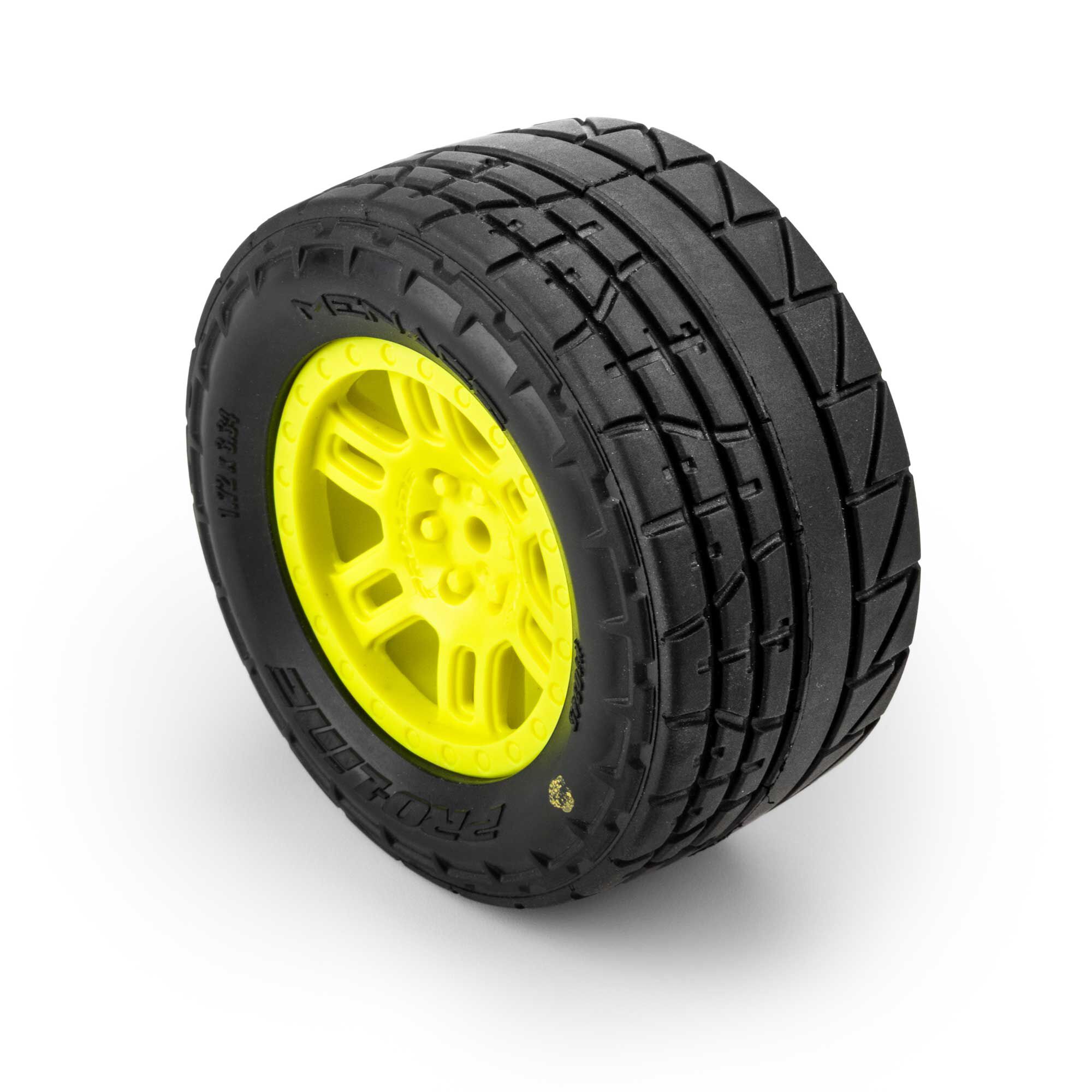1/16 Menace Front/Rear Street Tires Mounted 12mm Yellow Spli-2