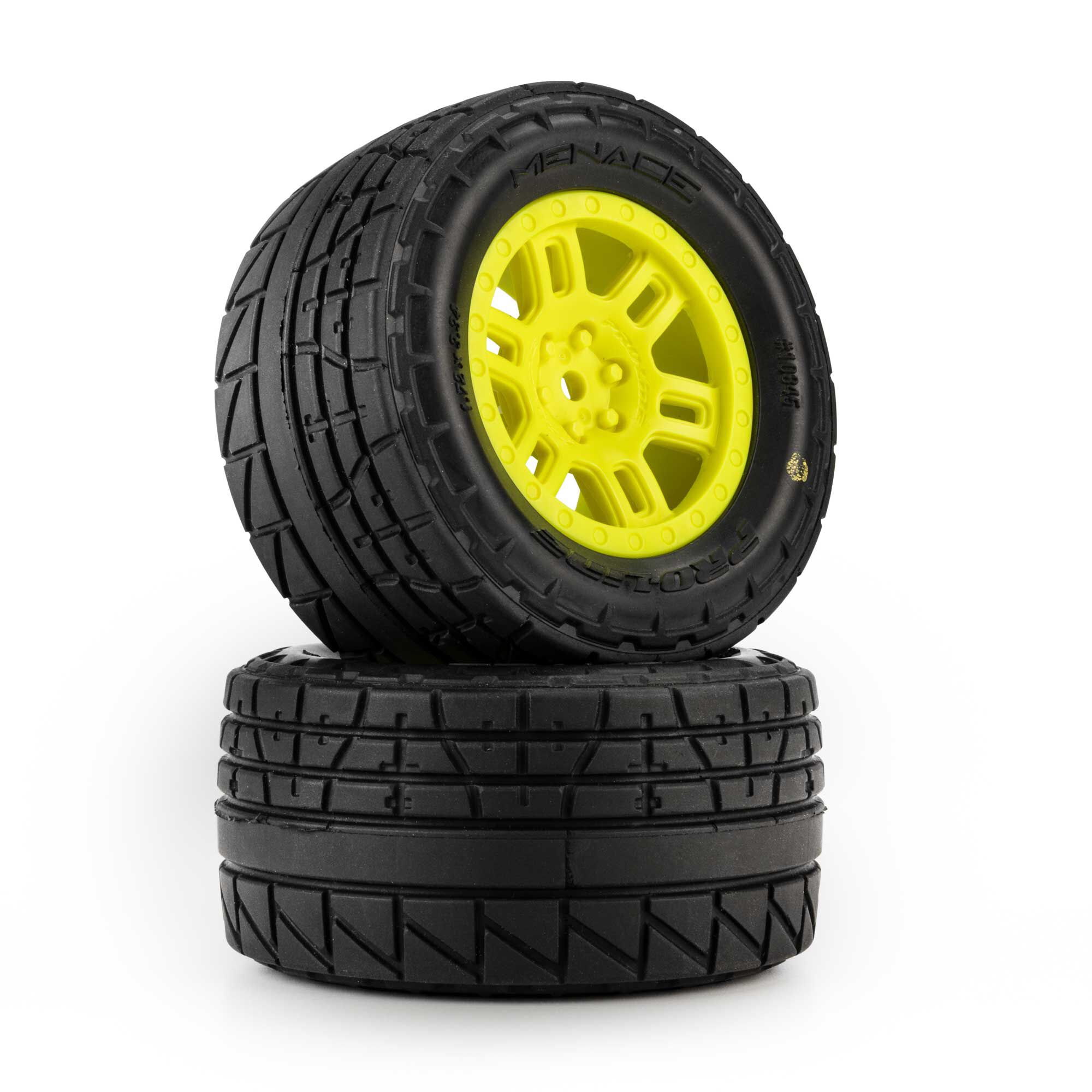 1/16 Menace Front/Rear Street Tires Mounted 12mm Yellow Spli-4