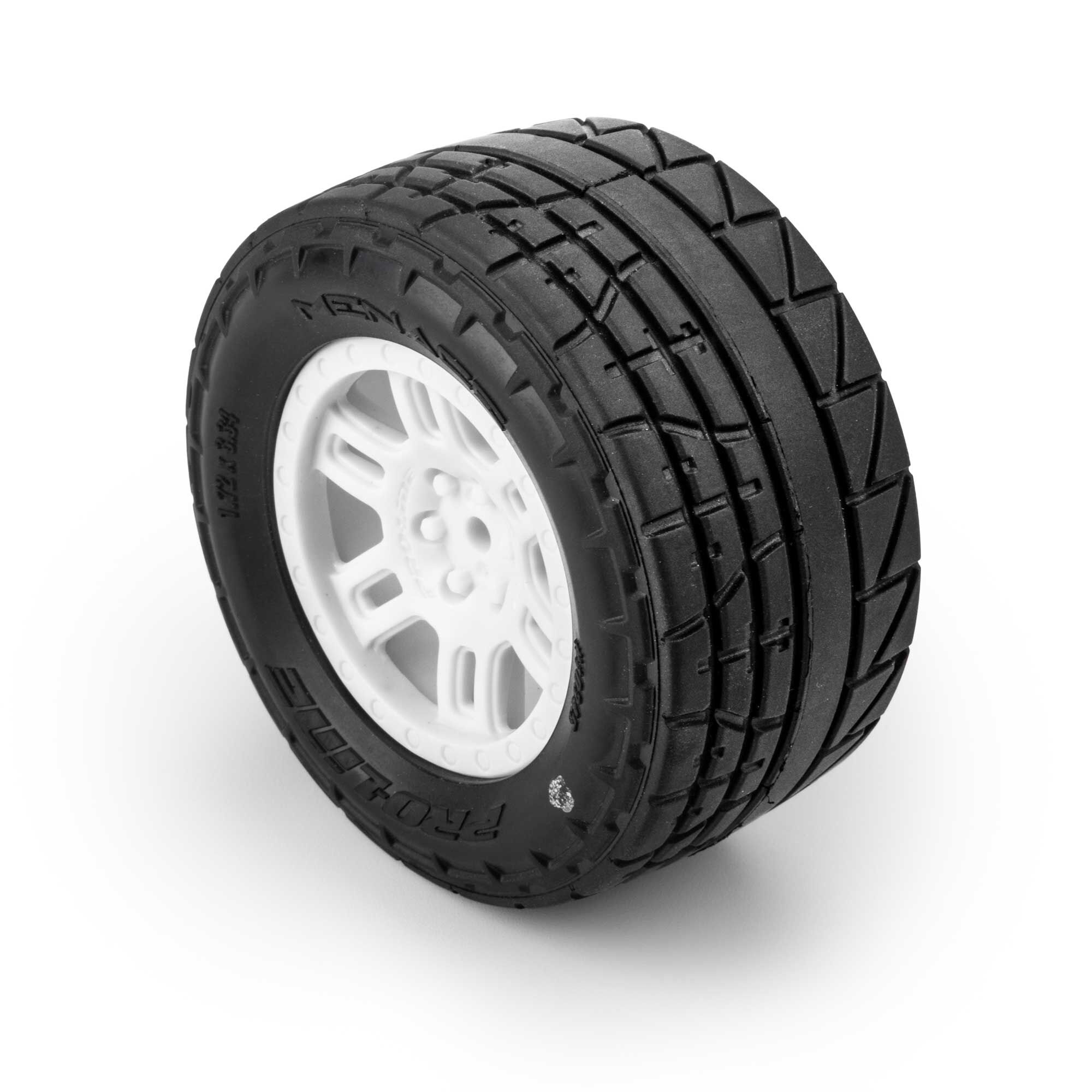 1/16 Menace Front/Rear Street Tires Mounted 12mm White Split-2