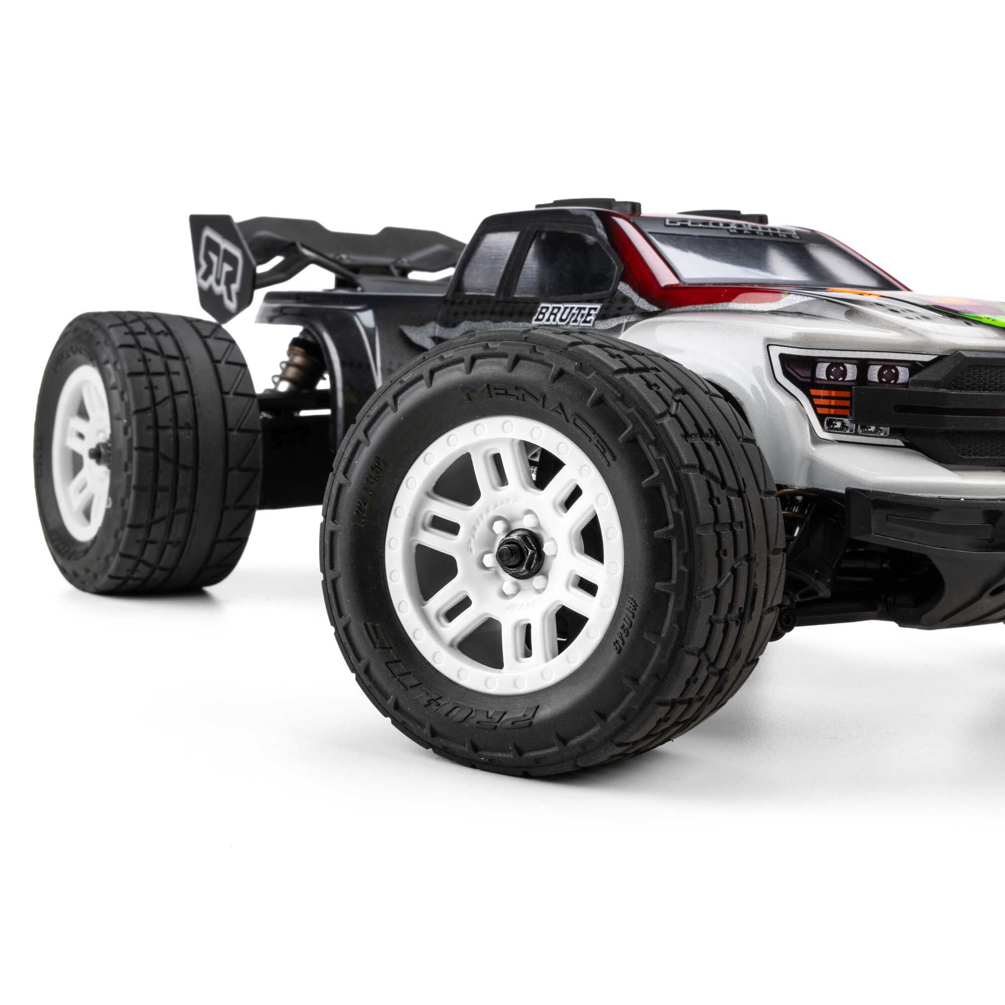 1/16 Menace Front/Rear Street Tires Mounted 12mm White Split-6