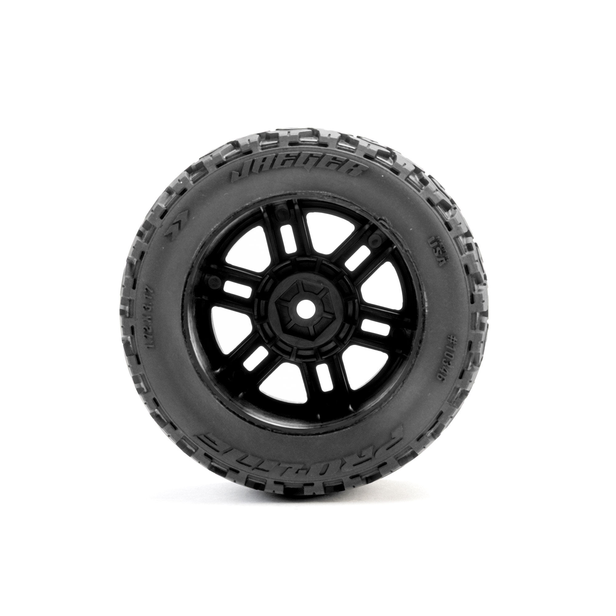 Jaeger Front/Rear MT Tires MTD 12mm Black Split Six (2): ARR-3