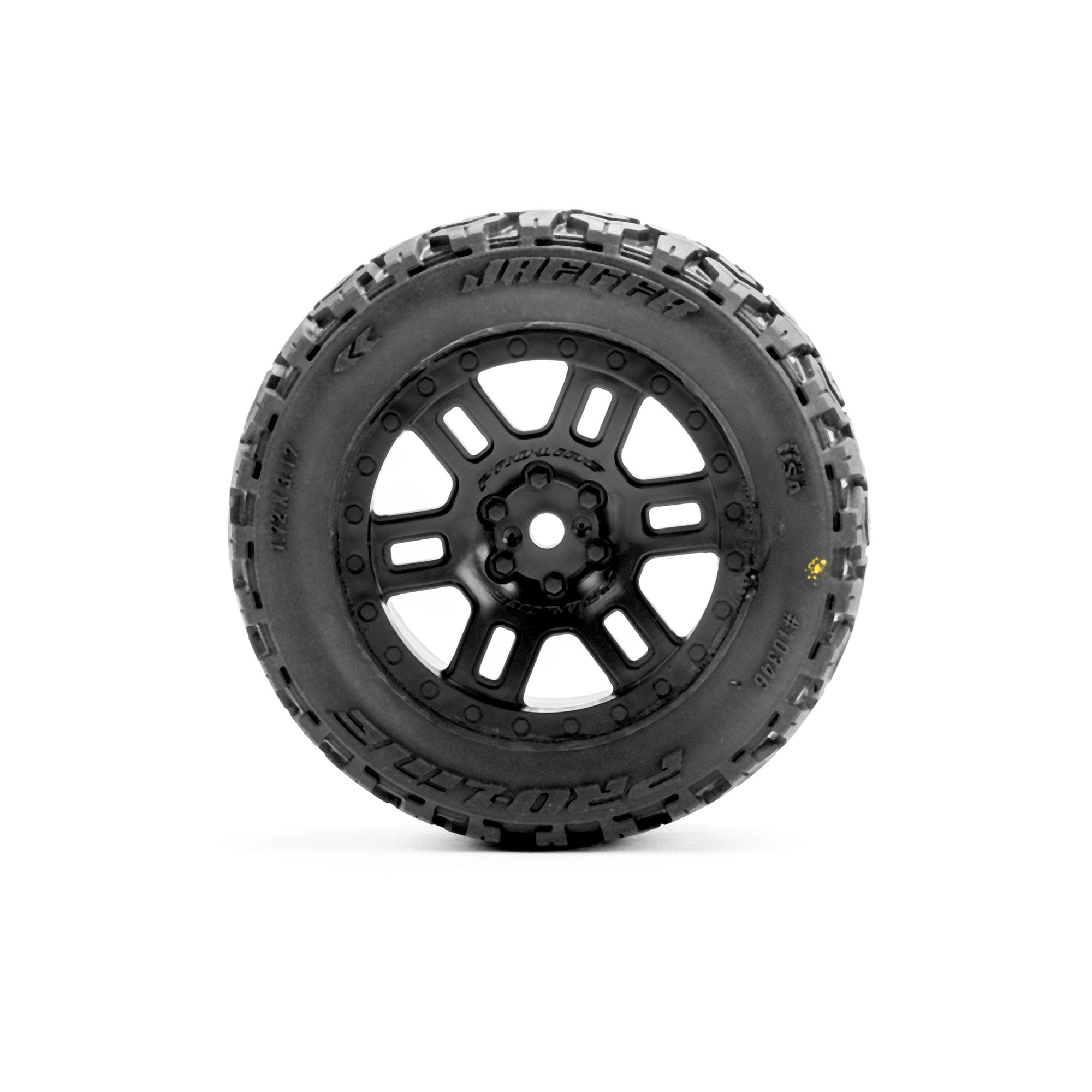Jaeger Front/Rear MT Tires MTD 12mm Black Split Six (2): ARR-5