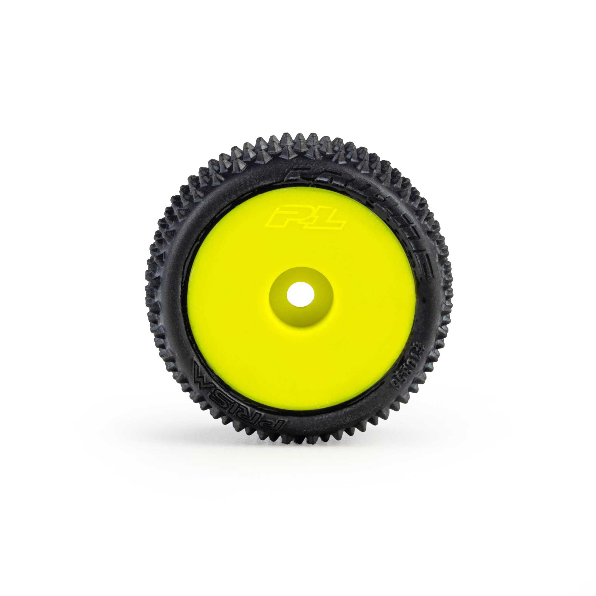 1/28 Prism Front/Rear Carpet Tires Mounted 7mm, Yellow (4):-3