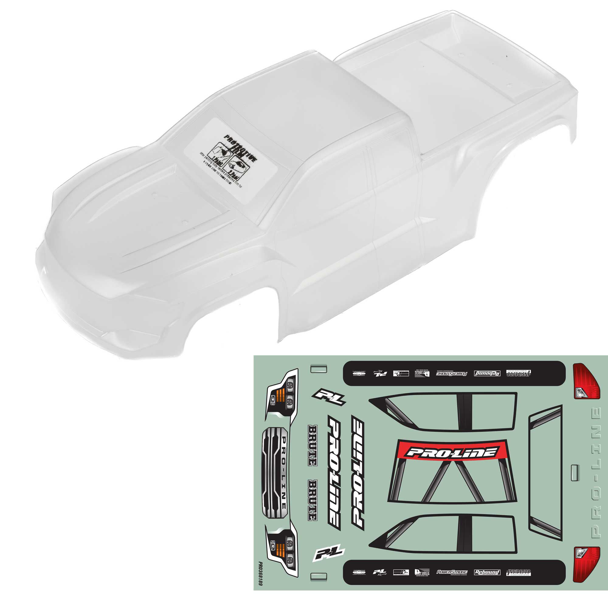 1/16 Pre-Cut Brute Clear Body: Traxxas Mini Maxx-8