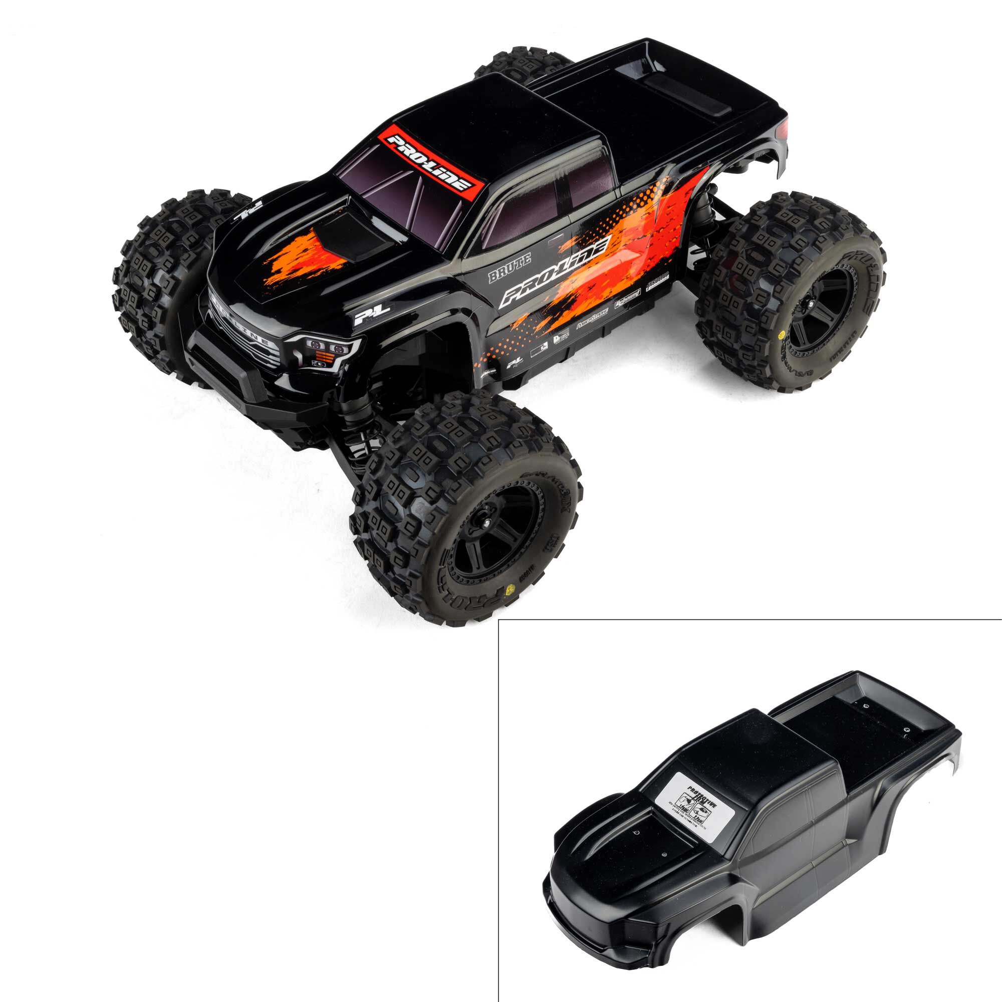 116-pre-cut-truck-body-tough-color-black-traxxas-mini-maxx