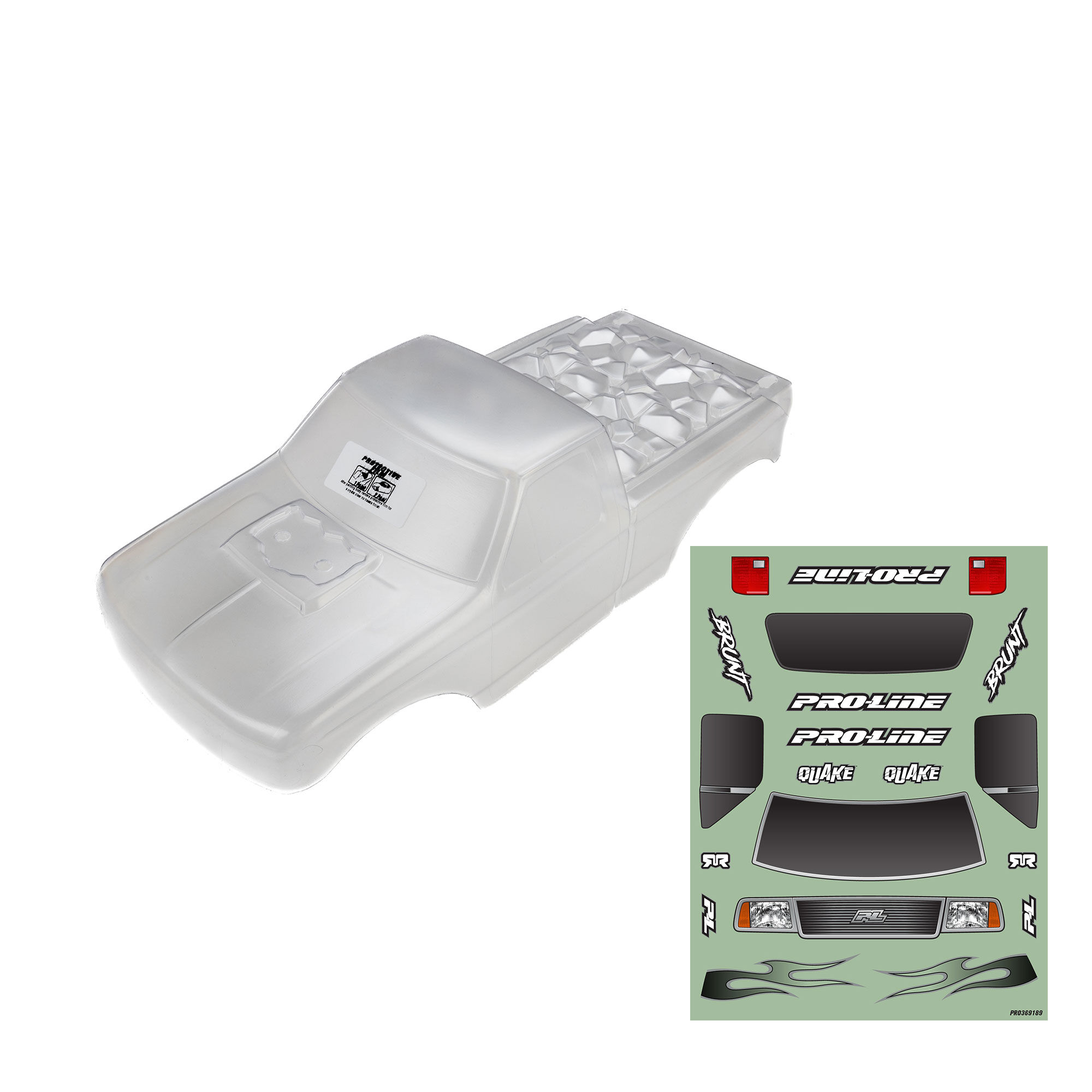 Pre-Cut Brunt Clear Body: ARRMA QUAKE 223S-13
