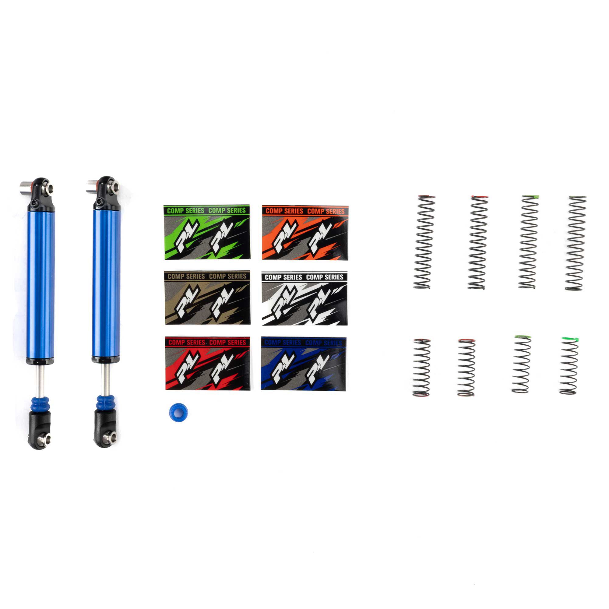 Pro-Comp Front/Rear (97mm) Scaler Shocks, Blue (2): 1/10 Roc