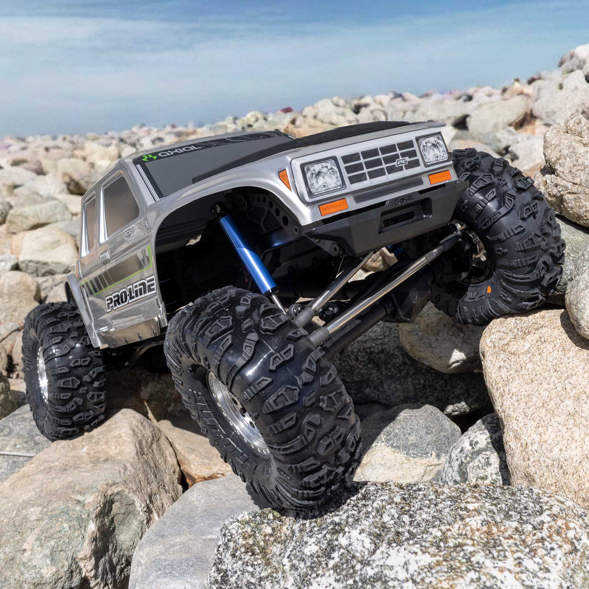 Pro-Comp Front/Rear (97mm) Scaler Shocks, Blue (2): 1/10 Roc-2