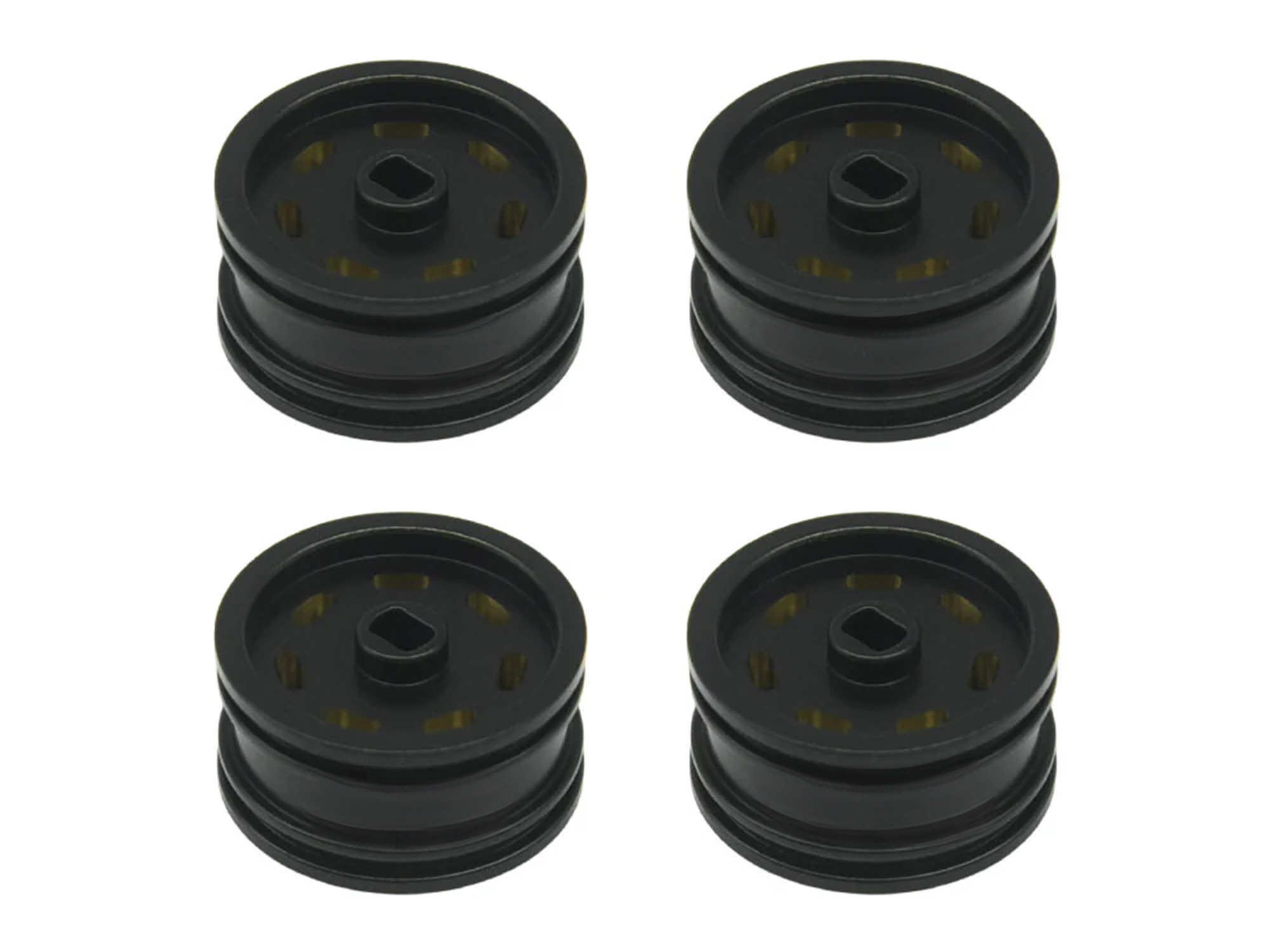Wheel Set w/Offset, Black Brass 4pcs SCX30-3