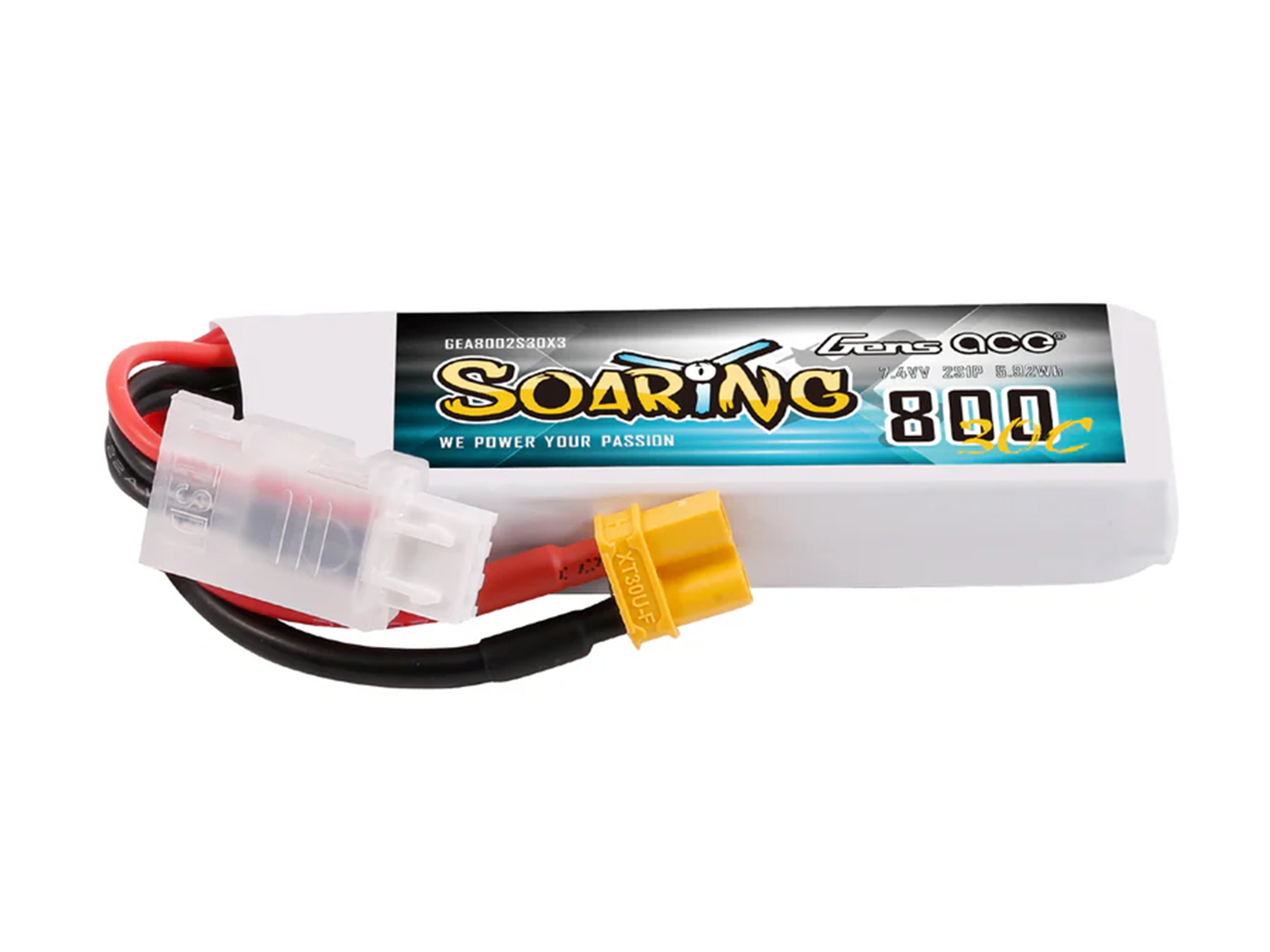 Li-Po 2S 7.6V 800mAh 30C Soaring with XT30-3