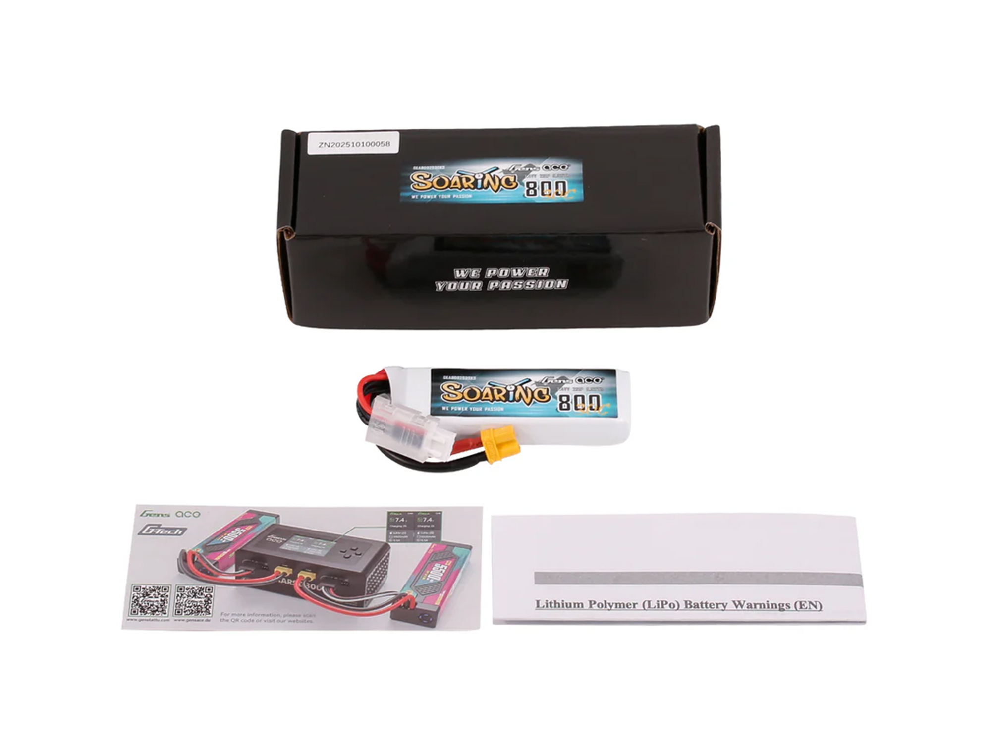 Li-Po 2S 7.6V 800mAh 30C Soaring with XT30-5