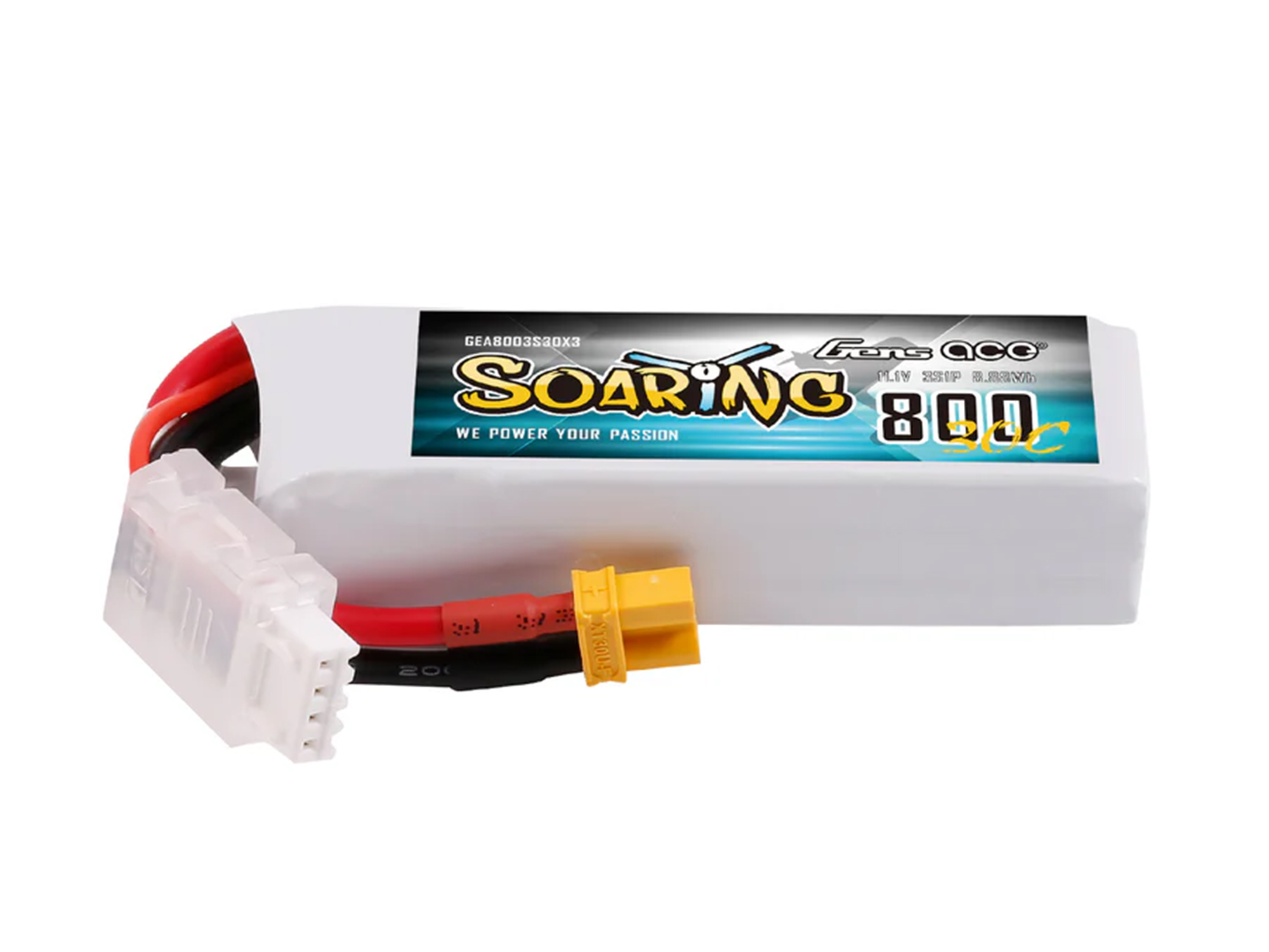 Li-Po 3S 11.1V 800mAh 30C Soaring with XT30-3