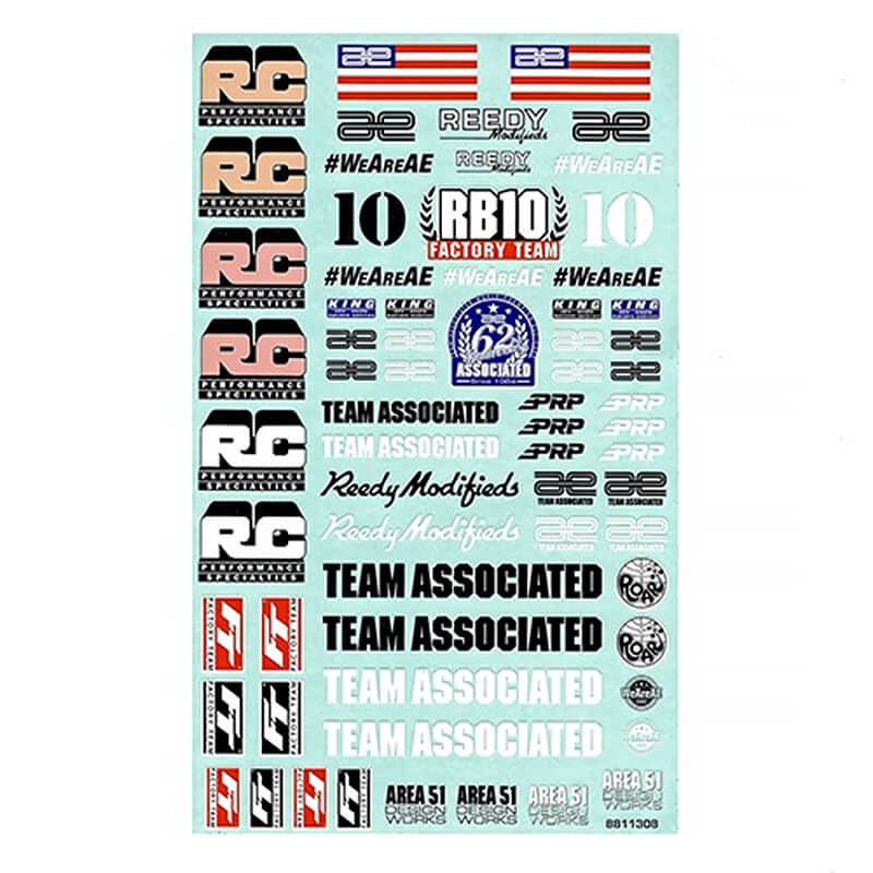Team Associated Rb10 Retro Ft Decal Sheet
