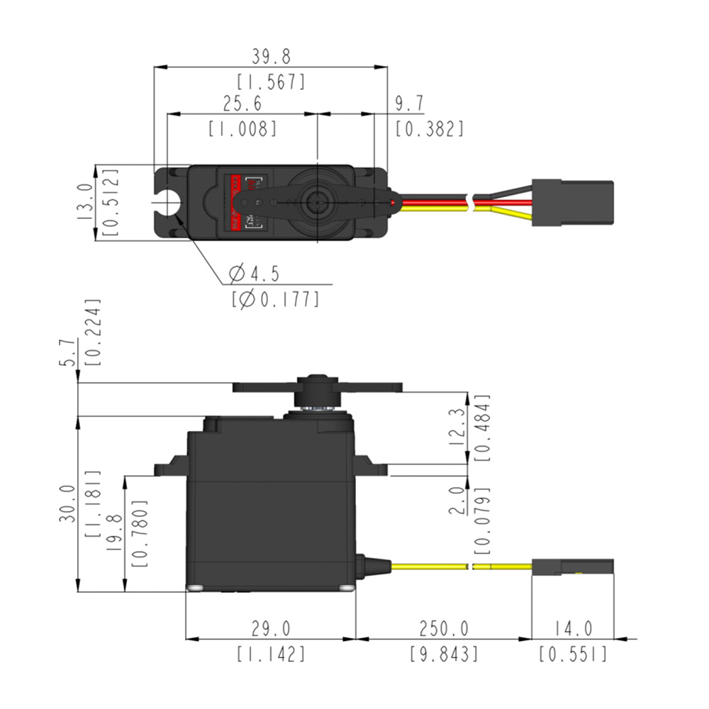 Hitec MD85MG Industrial Servo Digital 25g 4.3kg/0.13s 4.8 - 6.0V-2
