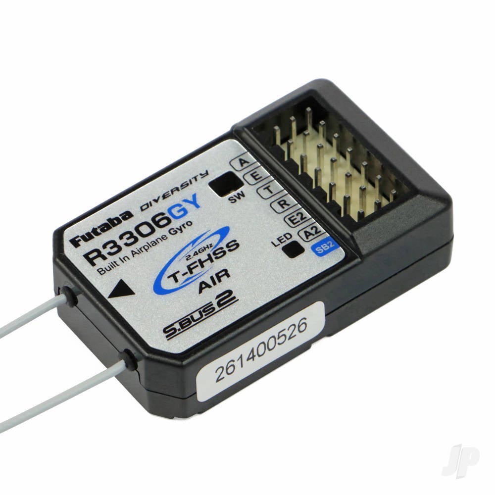 futaba-r3306gy-six-expandable-channel-t-fhss-receiver-6-axis-fixed-wing-gyro-with-sbus2-output