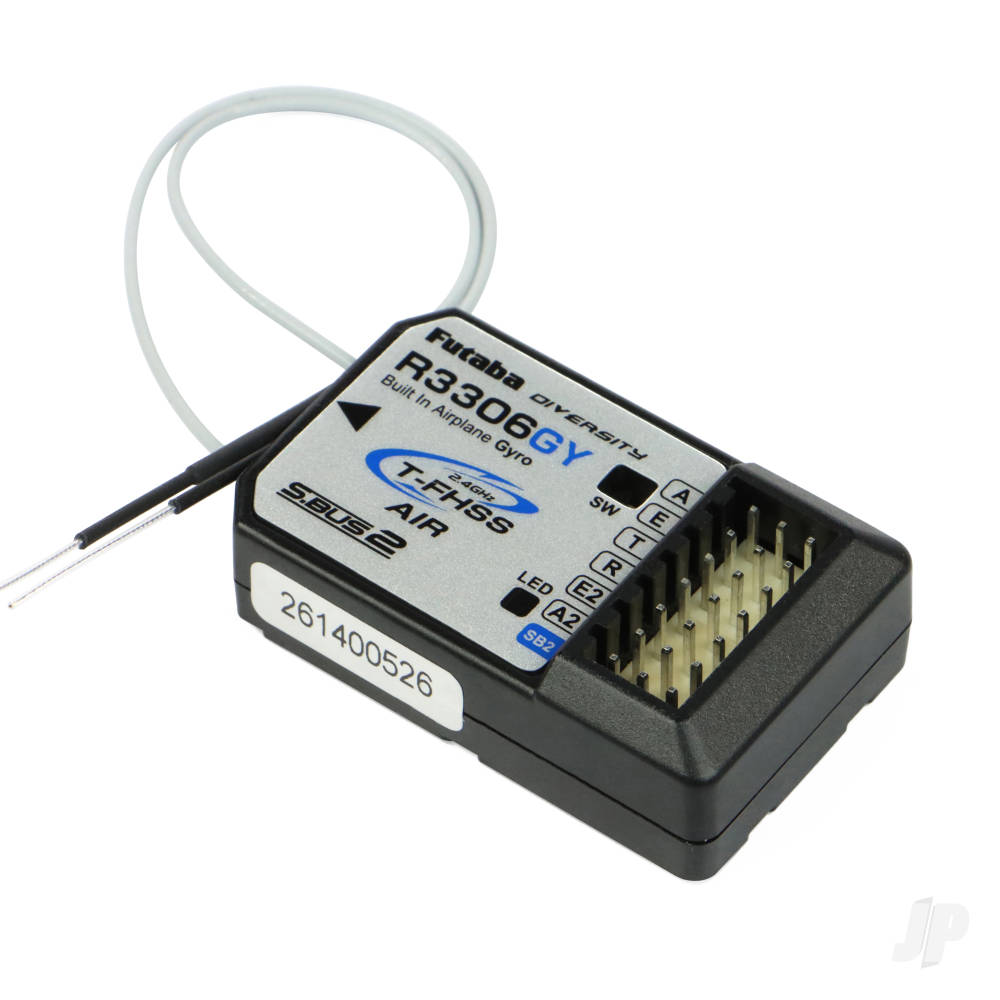 futaba-r3306gy-six-expandable-channel-t-fhss-receiver-6-axis-fixed-wing-gyro-with-sbus2-output