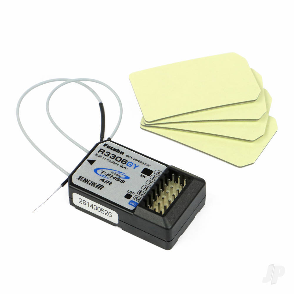 Futaba R3306GY Six (Expandable) Channel T-FHSS Receiver / 6-axis Fixed-wing Gyro with S.Bus2 Output-3