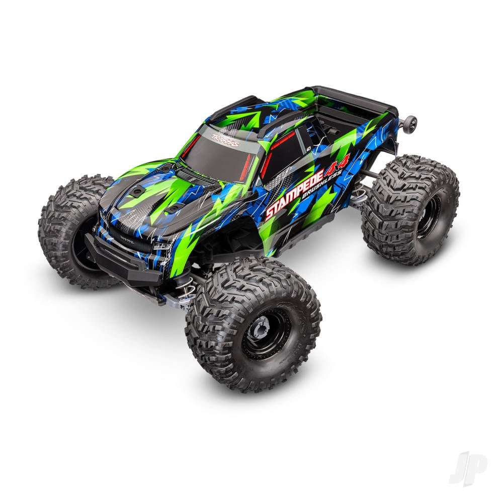 Traxxas Stampede 4WD 1:10 4WD RTR Monster Truck, Green (+ TQi Sport 2-ch, VX3, V3200, Clipless Body)-4