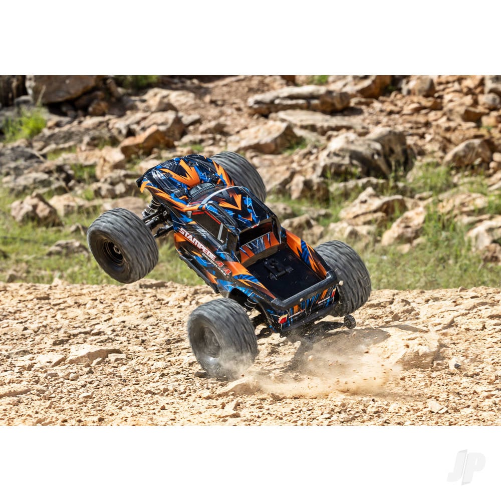 Traxxas Stampede 4WD 1:10 4WD RTR Monster Truck, Orange (+ TQi Sport 2-ch, VX3, V3200, Clipless Body)-8