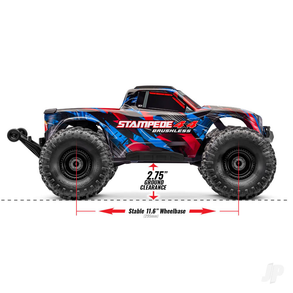 Traxxas Stampede 4WD 1:10 4WD RTR Monster Truck, Orange (+ TQi Sport 2-ch, VX3, V3200, Clipless Body)-23