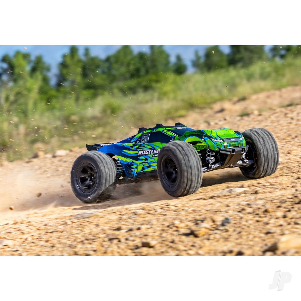 Traxxas Rustler 1:10 4WD RTR Stadium Truck, Green (+ TQi Sport 2-ch, TSM, VX3, Velineon V3200, Clipless Body)-8