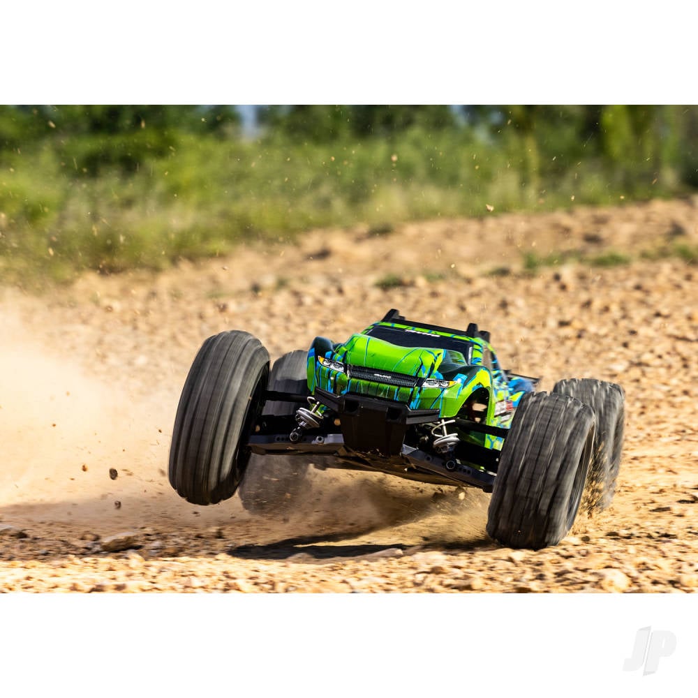 Traxxas Rustler 1:10 4WD RTR Stadium Truck, Green (+ TQi Sport 2-ch, TSM, VX3, Velineon V3200, Clipless Body)-9