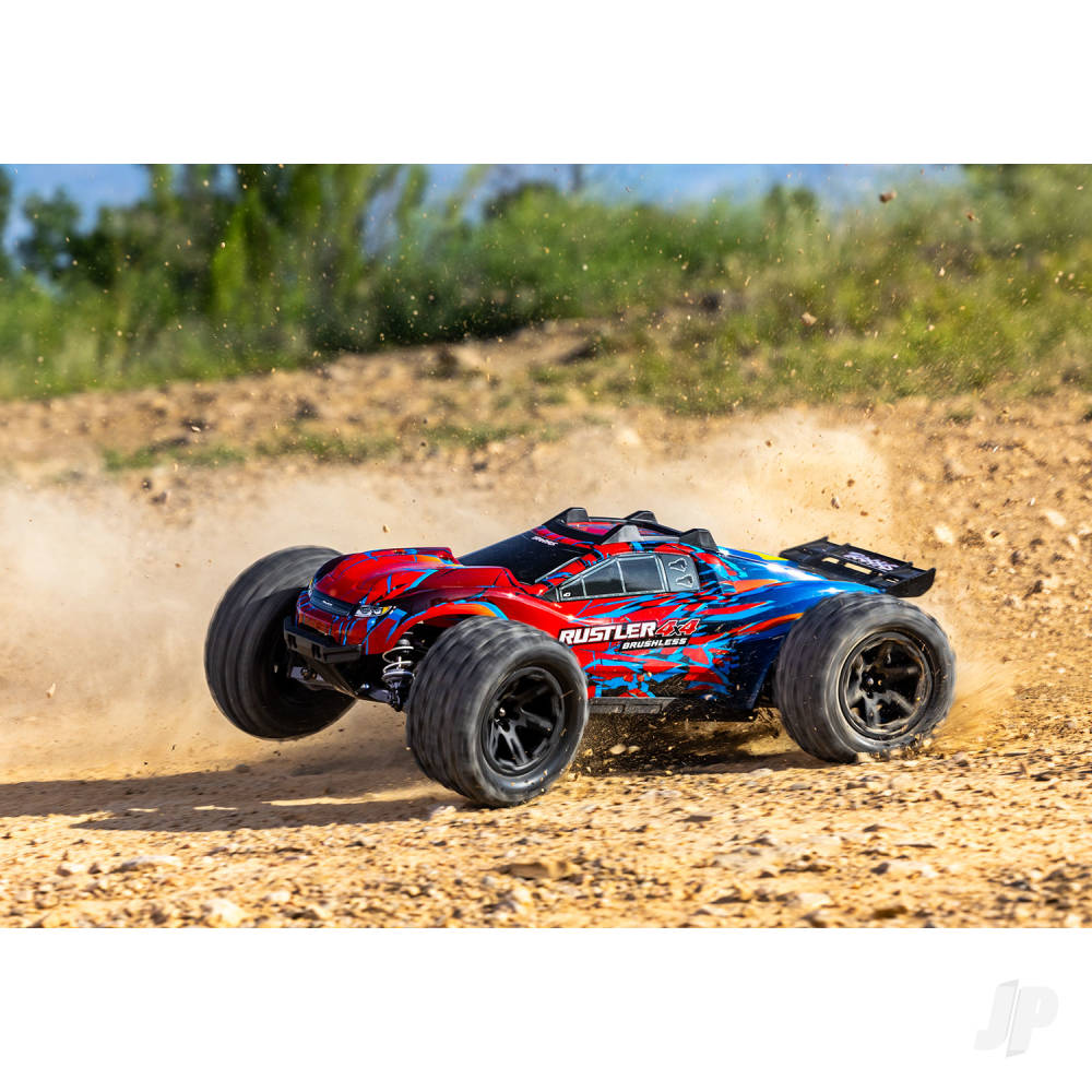 Traxxas Rustler 1:10 4WD RTR Stadium Truck, Red (+ TQi Sport 2-ch, TSM, VX3, Velineon V3200, Clipless Body)-7