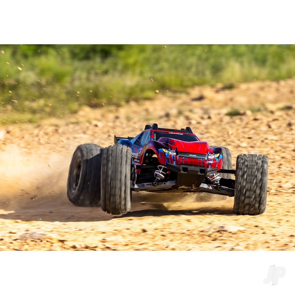 Traxxas Rustler 1:10 4WD RTR Stadium Truck, Red (+ TQi Sport 2-ch, TSM, VX3, Velineon V3200, Clipless Body)-8