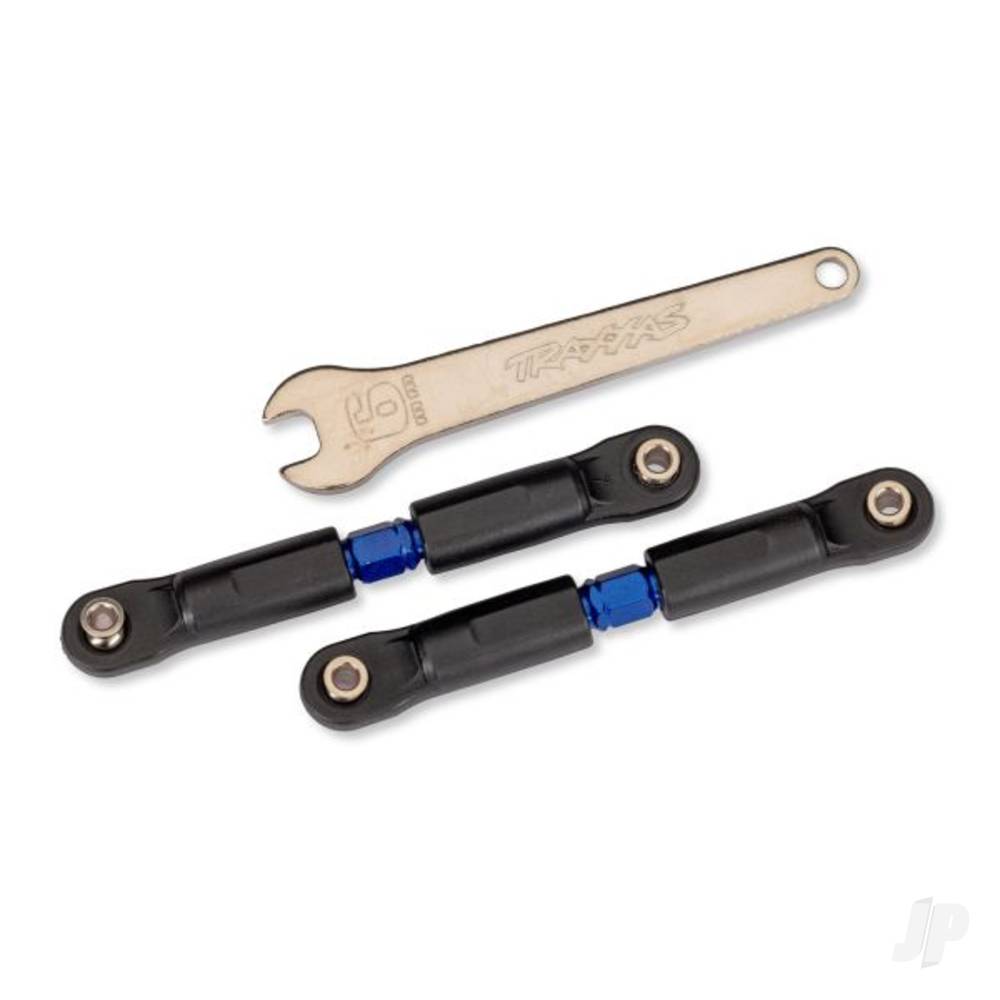 traxxas-turnbuckles-camber-links-x-short-steel-blue-2-assembled-with-rod-ends-and-steel-hollow-balls-steel-wrench-6mm-1-fits-slash-front-or-rear-rustler-front-jato-4wd-rear