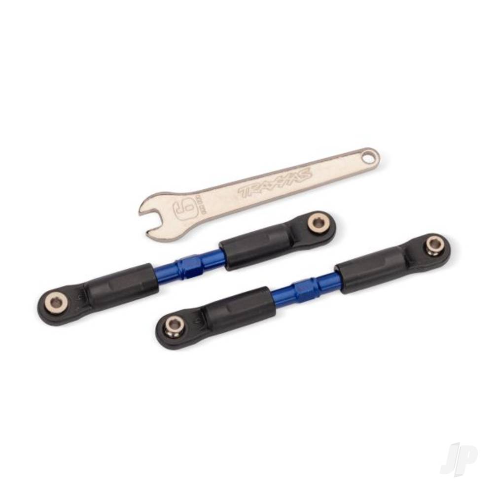 traxxas-turnbuckles-camber-links-or-toe-links-long-steel-blue-2-assembled-with-rod-ends-and-steel-hollow-balls-steel-wrench-6mm-1-fits-rustler-rear-camber-links-slash-4wd-rustler-4wd-stampede-4wd-or-jato-4wd-toe-links