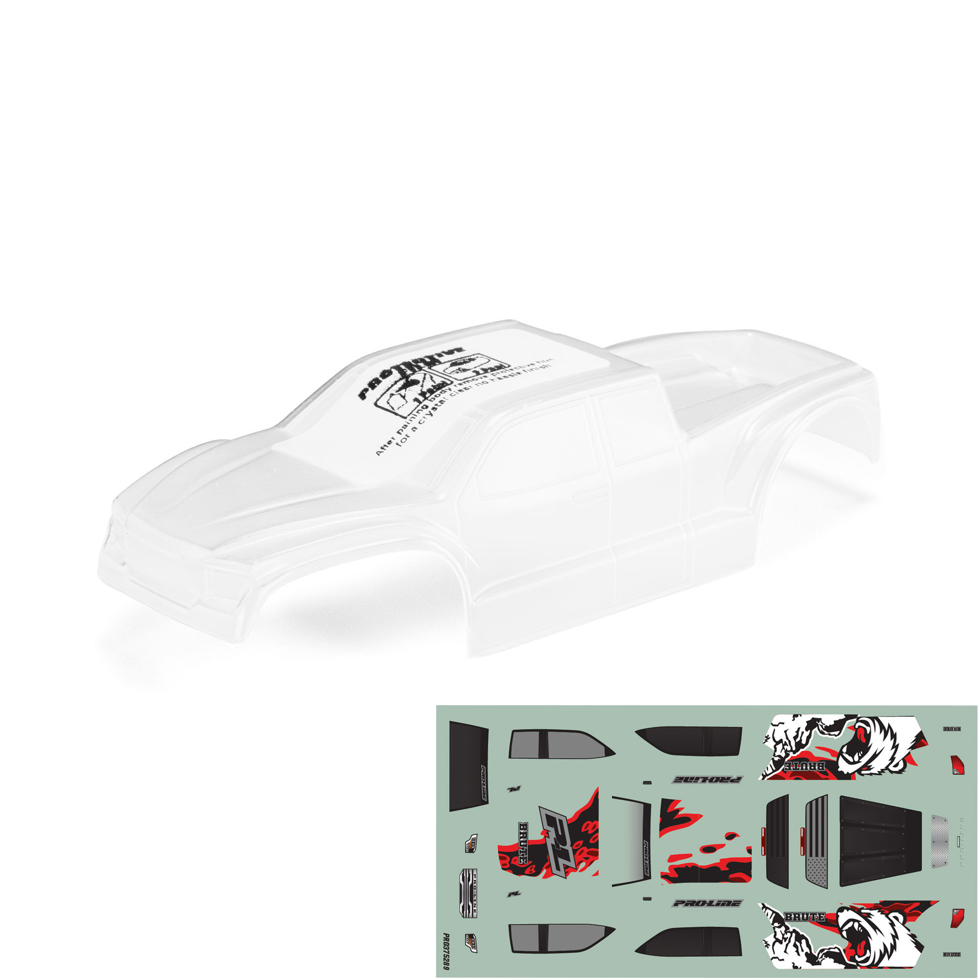 1/30 Pre-Cut Brute Body, Clear: Axial SCX30-10