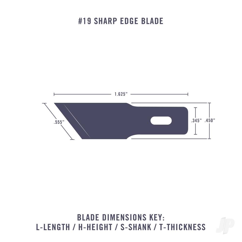 #19 Angled Edge Blade, Shank 0.345" (0.88 cm) (5 pcs) (Carded)-5