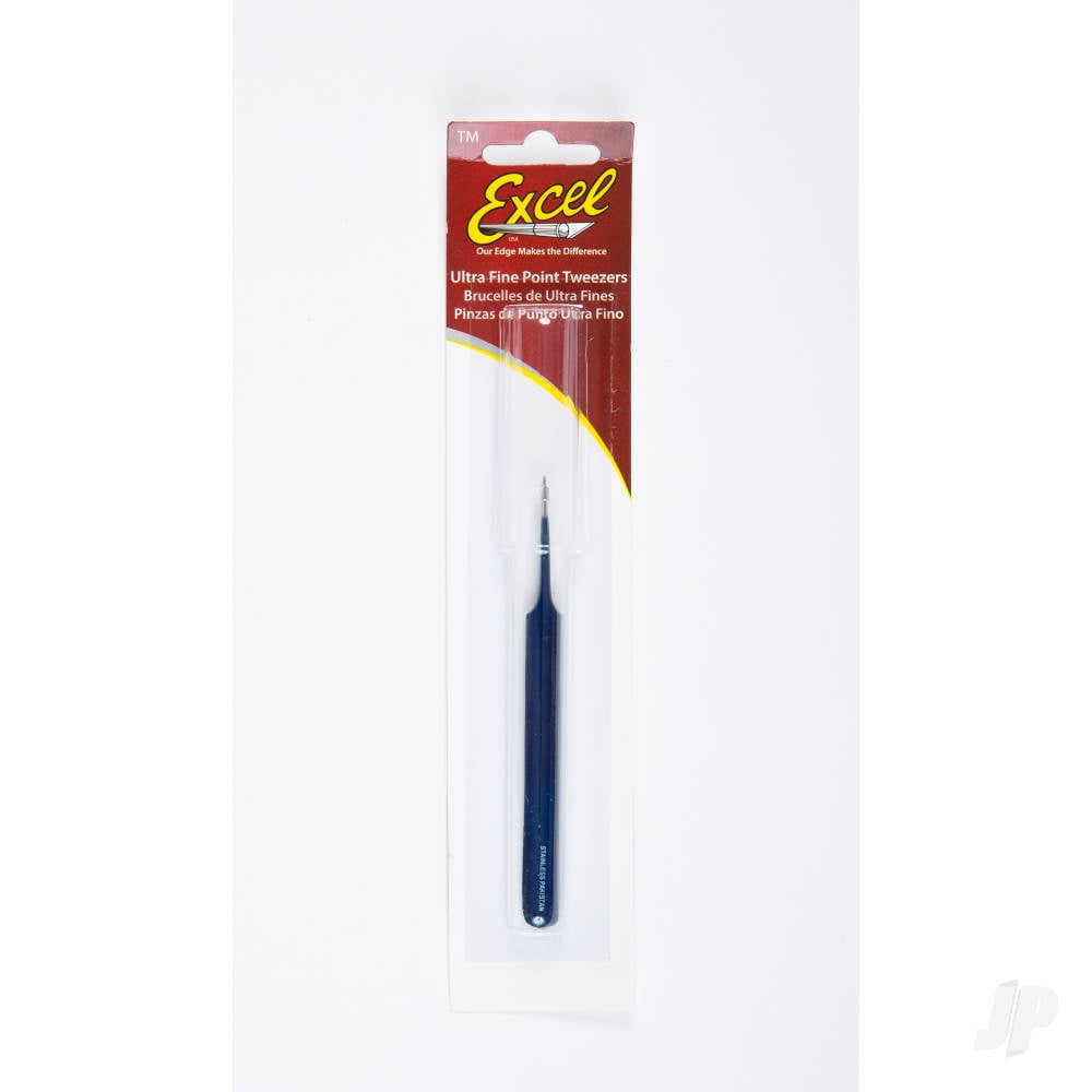 Straight Point Fine Point Tweezers, Blue (Carded)-2