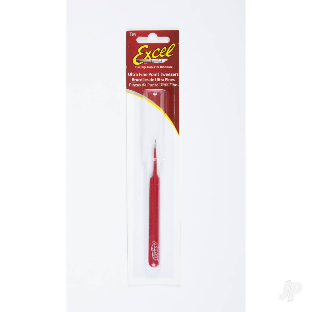 Straight Point Fine Point Tweezers, Red (Carded)-2