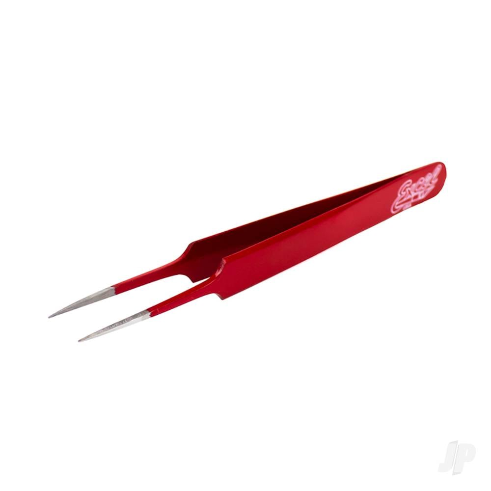 Straight Point Fine Point Tweezers, Red (Carded)-4