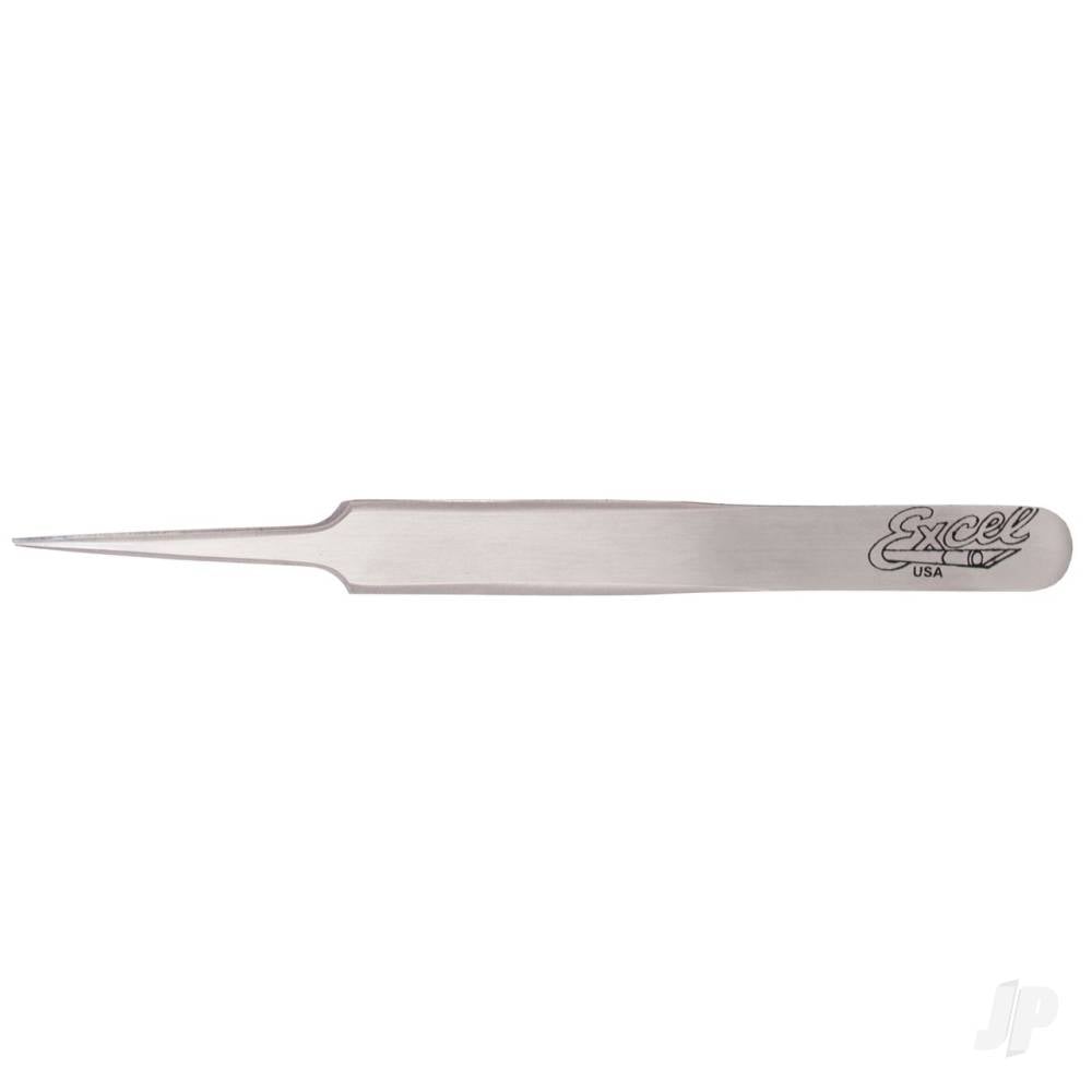 Straight Point Fine Point Tweezers, Polished (Carded)