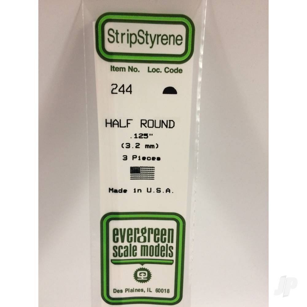 14in (35cm) Half Round Strip .125in (1/8in) (3 per pack)-2