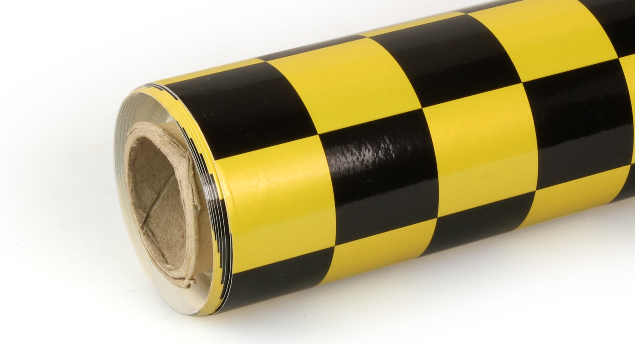 10m ORACOVER Fun-3 Medium Chequered, Pearlescent Cadmium Yellow + Black (60cm width)