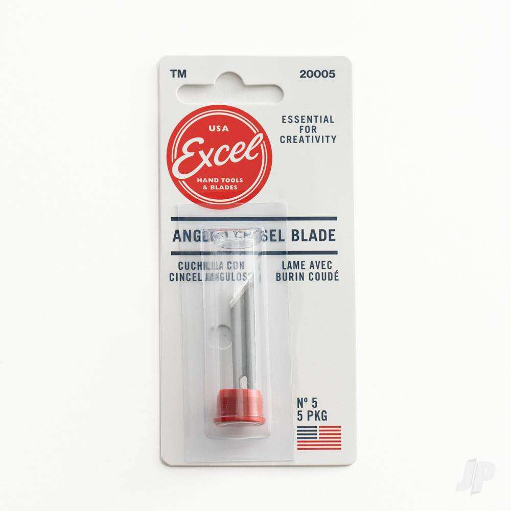 #5 Angled Chisel Blade, Shank 0.25" (0.58 cm) (5 pcs) (Carded)-5