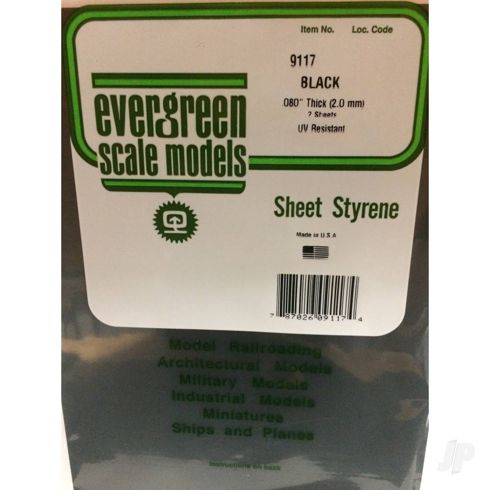 8x21in (20x53cm) Black Sheet .080in Thick (2 Sheet per pack)-2