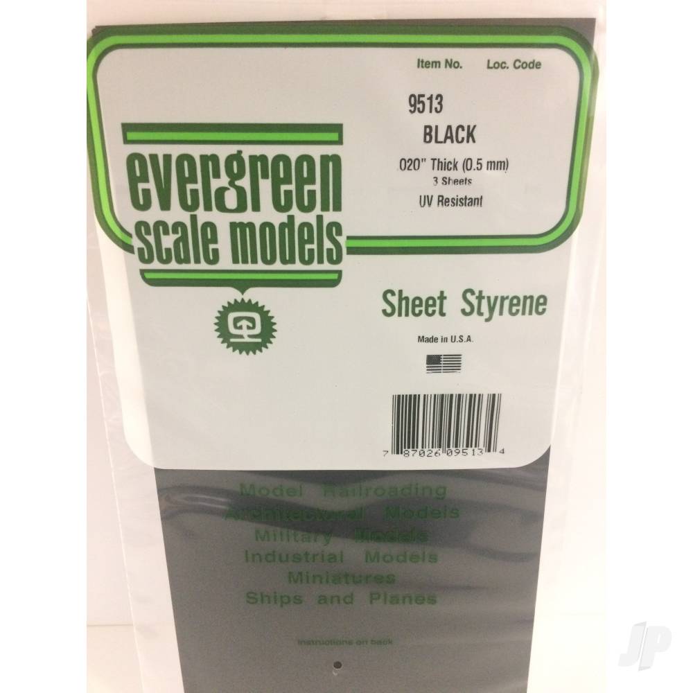 6x12in (15x30cm) Black Sheet .020in Thick (3 Sheet per pack)-2