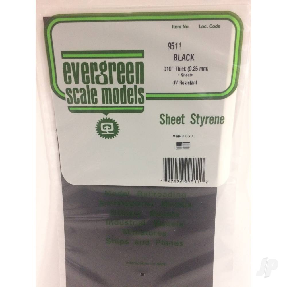 6x12in (15x30cm) Black Sheet .010in Thick (4 Sheet per pack)-2