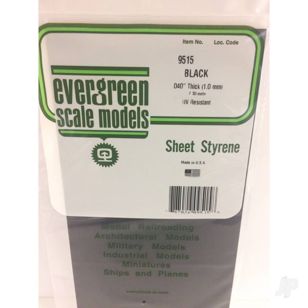 6x12in (15x30cm) Black Sheet .040in Thick (2 Sheet per pack)-2