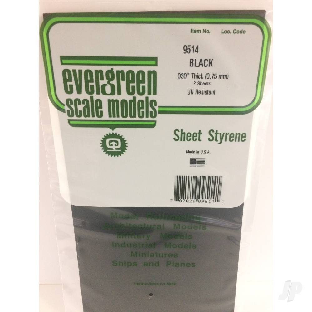 6x12in (15x30cm) Black Sheet .030in Thick (2 Sheet per pack)-2