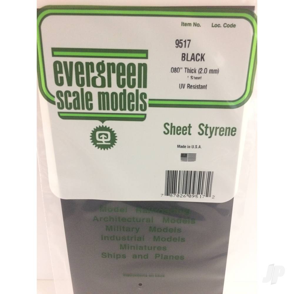 6x12in (15x30cm) Black Sheet .080in Thick (1 sheet per pack)-2