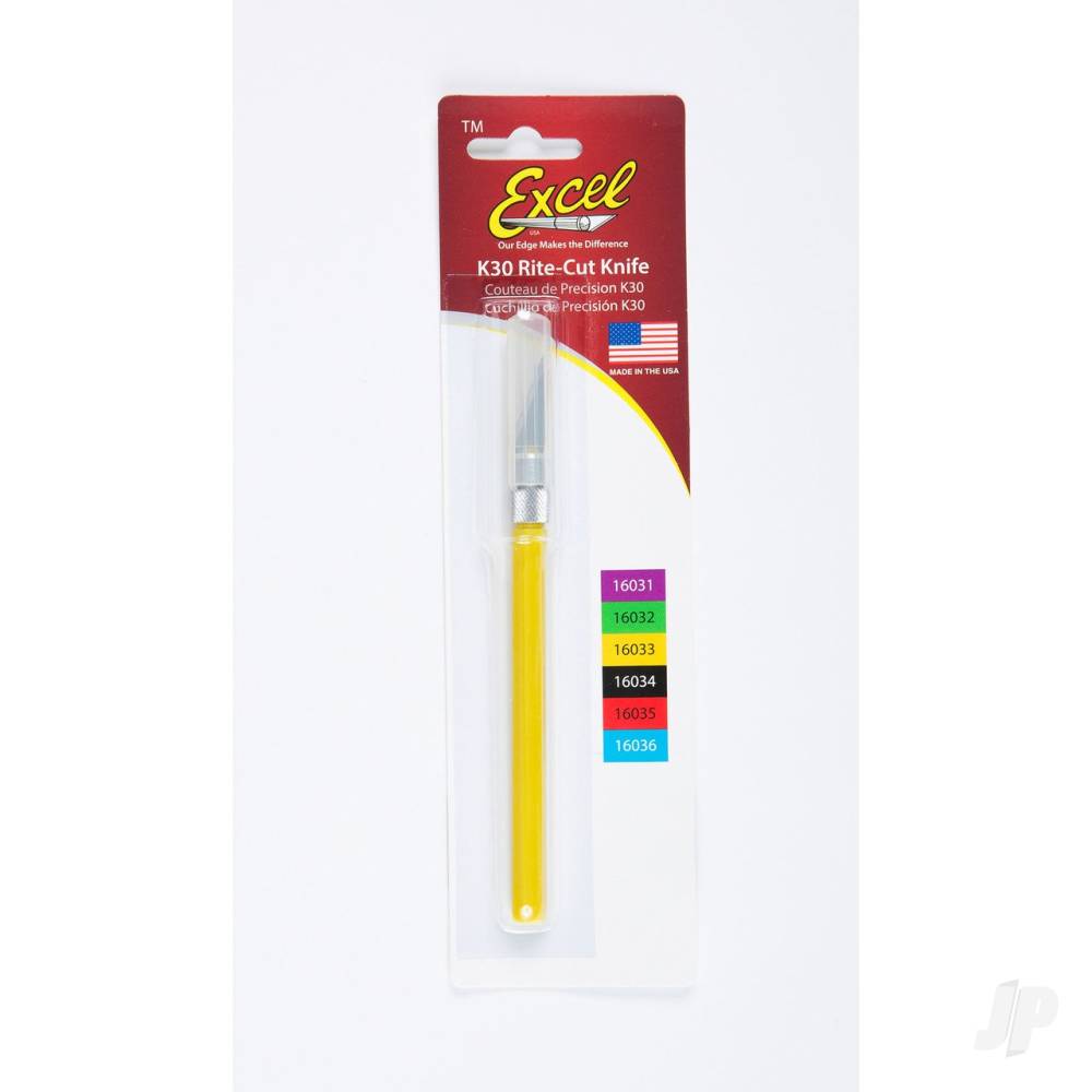 K30 Light Duty Rite-Cut Knife with Safety Cap, Yellow (Carded)-2