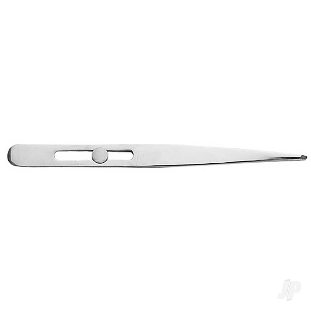 4.75in Pointed Slide Lock Stainless Steel Tweezers (Carded)-4