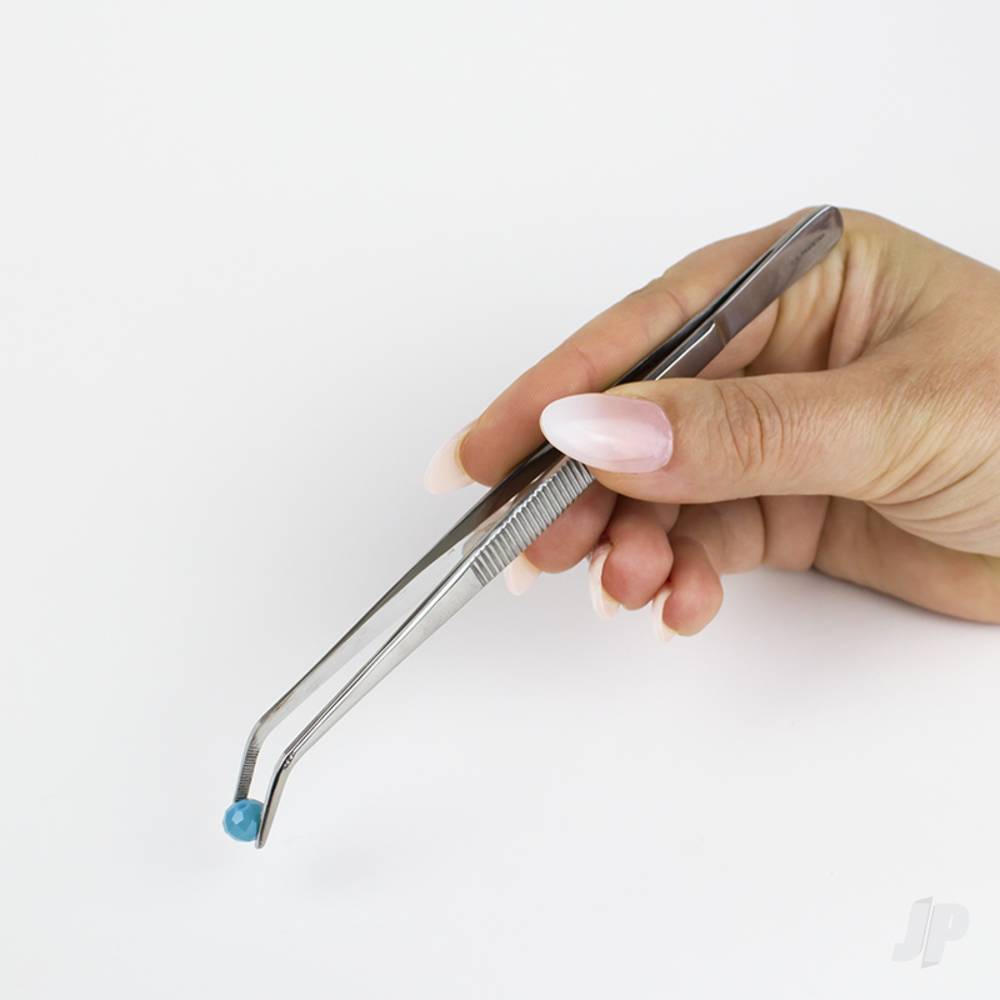 6in Curved Point Stainless Steel Tweezers (Carded)-7